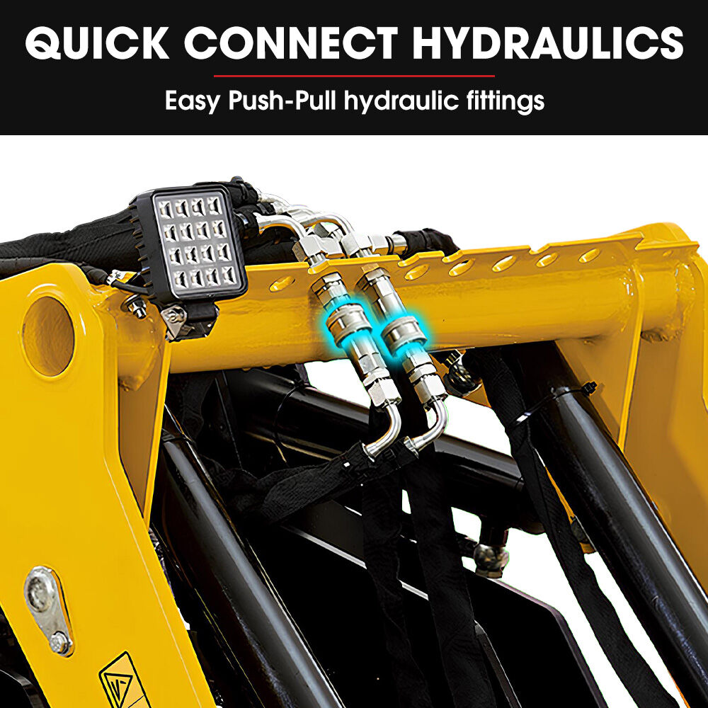 BAUMR-AG Post Hole Auger for BSR5000 Mini Loader Skid Steer, with 100mm & 200mm Bits, Quick Connect Hydraulics