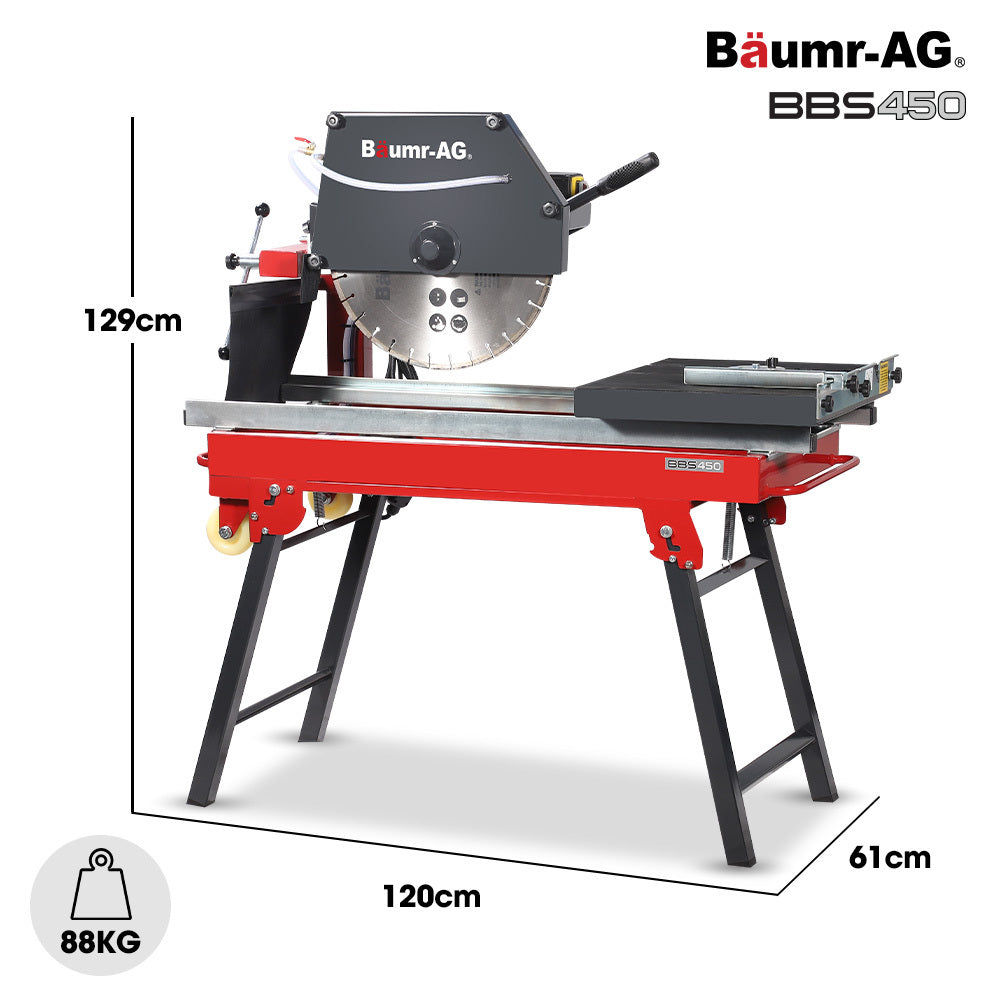BAUMR-AG 2200W 450mm 18" Brick & Masonry Table Saw, Electric Tile Concrete Cutting, with Stand