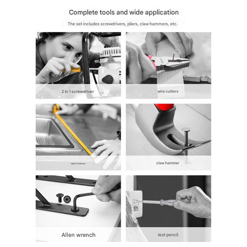 13-Piece Essential Household Tool Kit - Compact Home Repair & DIY Set with Storage Case(yellow)