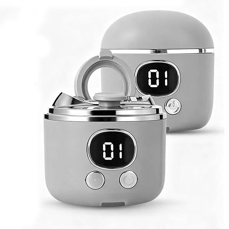 2-in-1 Electric Nail Clipper with Magnifying Glass & LED Light - Automatic Nail Trimmer & Polisher for Babies, Seniors & Adults - Safe USB Rechargeable Manicure Tool with Debris Storage - Grey