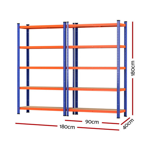 2 x 1.8M Giantz Garage Shelving Warehouse Rack